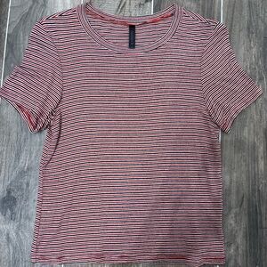 Full Tilt red and white/black striped top